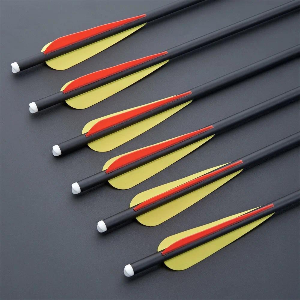 12/24/36/48pcs 16" Bow Carbon Arrows 8.8mm Mixed Carbon Short Arrow Bow Shooting  Practice Inner Dia
