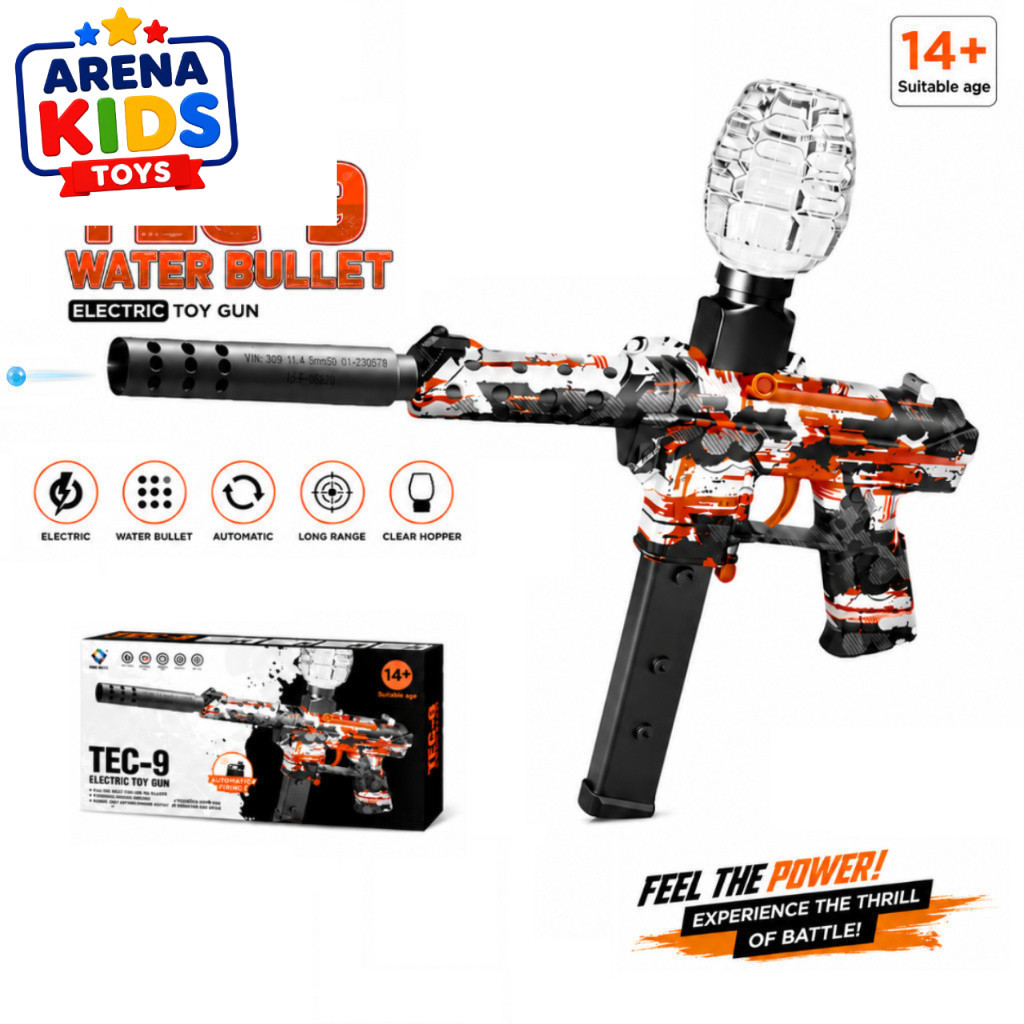 BTC-3039 TEC-9 ELECTRIC TOY GN Mainan Pelontar Gel Elektrik Remaja Untuk Kegiatan Bidik Sasaran