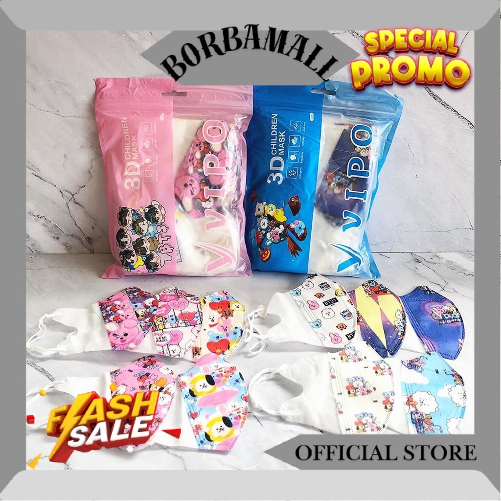 *MYZORA SURABAYA* MASKER DUCKBILL ANAK BTS SUPERHERO MOTIF MIX 50PCS VIPO CAREION GD