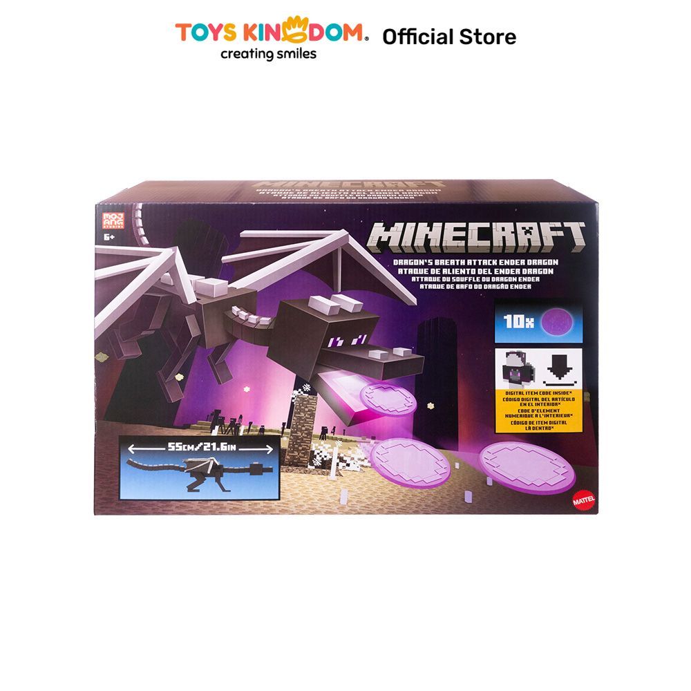 Toys Kingdom Minecraft Dragons Breath Attack Ender Dragon - Ungu/Hitam Character Figure Figur Aksi C