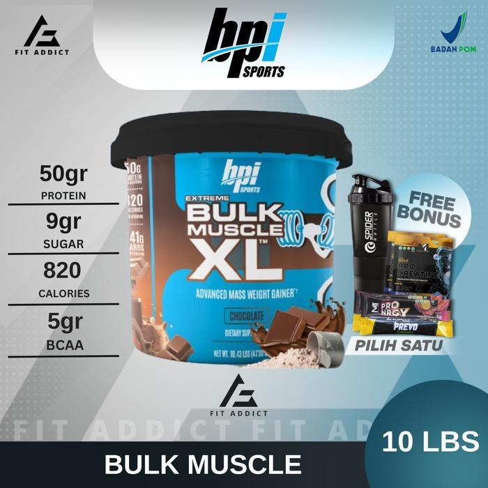 BPI Sports Bulk Muscle XL Gainer 15 Lbs Lb 15Lbs 15Lb BulkMuscle Sport - 10 Lbs, SHAKER