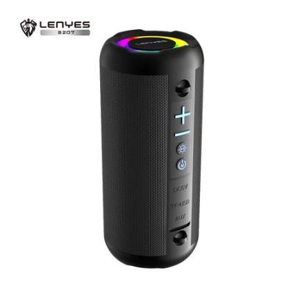 LENYES Speaker Bluetooth Portable 5.0 TWS RGB Lights Colourfull Stereo Bass Sound S207 - S207 Hitam,