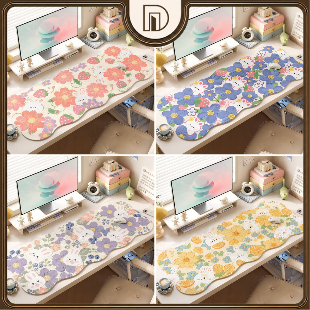 Dekora Mousepad Floral Daisy Colorful Deskmat Alas Keyboard dan Mouse Tahan Air Custom Ukuran Tahan 