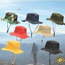 TOPI RIMBA GUNUNG HIKING MANCING ADVENTURE TOPI POLOS BAHAN ENAK DIPAKAI BISA COD