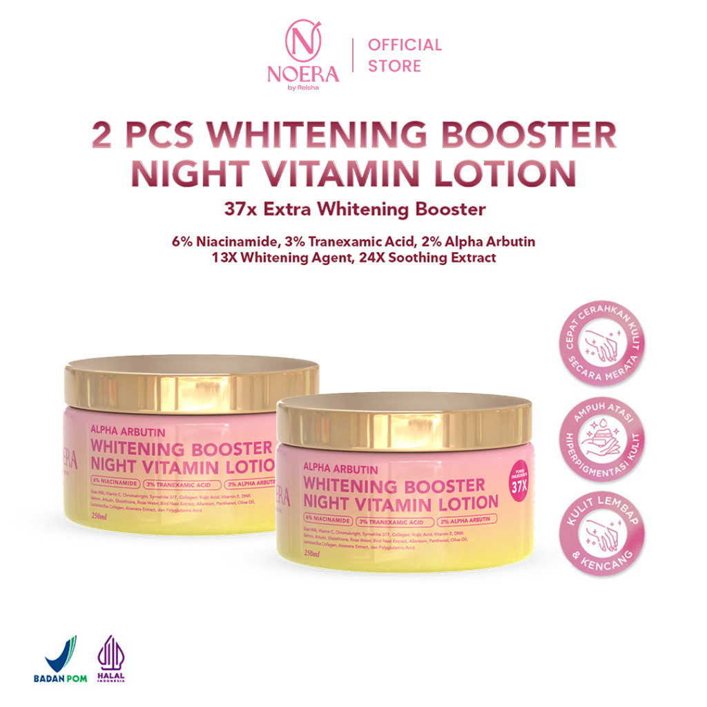 Noera Whitening Booster Night Vitamin Lotion | Whitening Lotion | Lotion Badan | Lotion Pencerah Bad