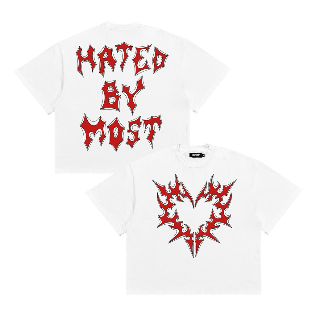 HRX | Kaos T-Shirt Boxy Fit Heavyweight 16s ‘RED HEART’ / Boxy Oversize