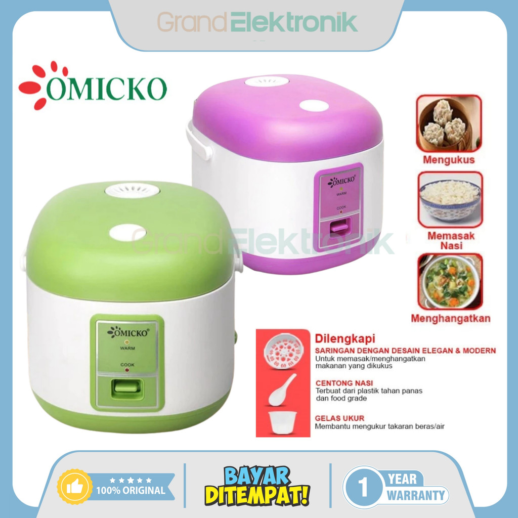 [COD READY] OMICKO RICE COOKER / MAGIC COM 1.8 LITER MC-101 PL  / MC-108 PL (GARANSI RESMI)