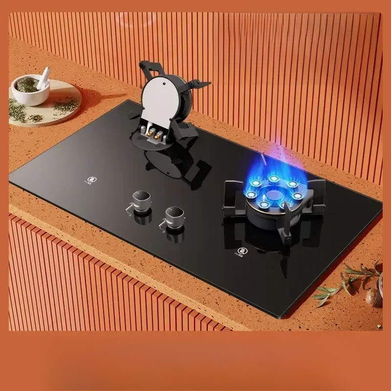 Gas stove double stove household embedded desktop natural gas liquefied gas fierce fire stove new