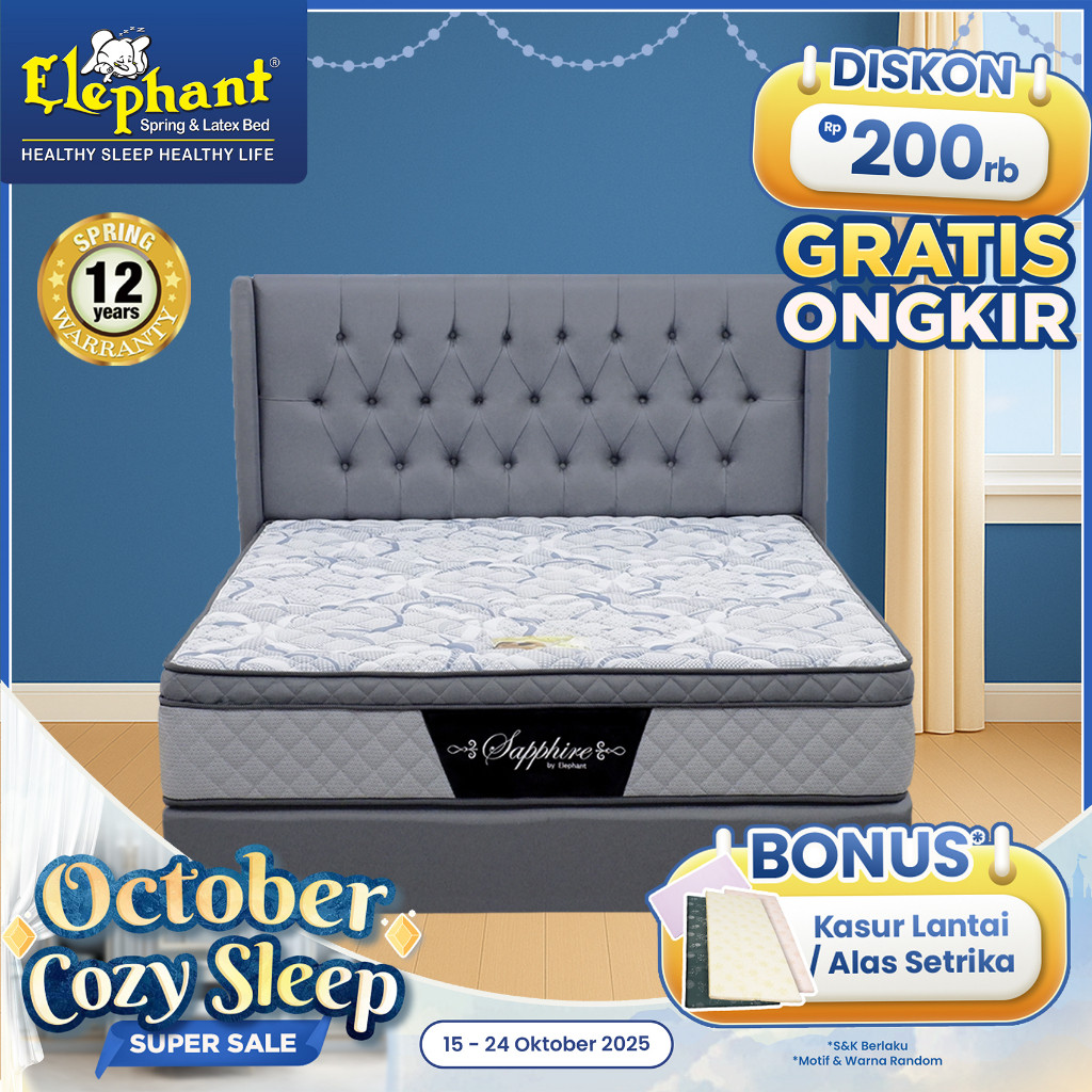 zelvaco - Kasur Springbed Saphire Komplit Set by Elephant Springbed