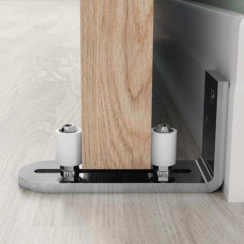 Stainless Steel Barn Door Floor Guide Chrome Fully Adjustable Sliding Floor Guide Sliding Door Slide