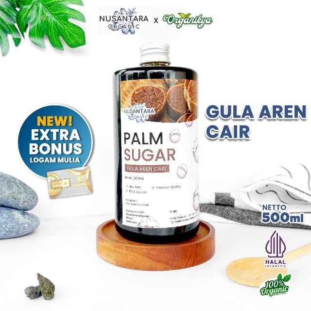 Nusantara Organic Gula Aren Murni Cair Organik Premium Asli Liquid Palm Sugar Natural 500ml