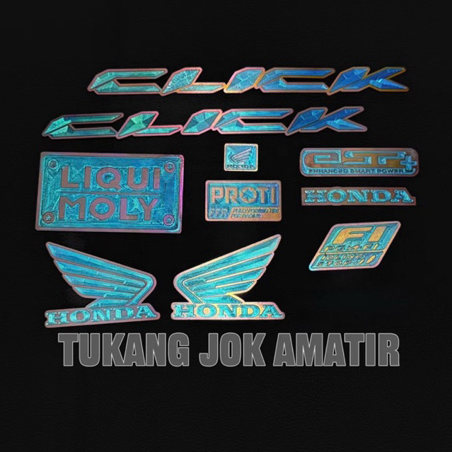 OTOMAX Emblem Click Titanium Original Emblem Body Vario Click Full Set Untuk Motor Vario Emblem Tita