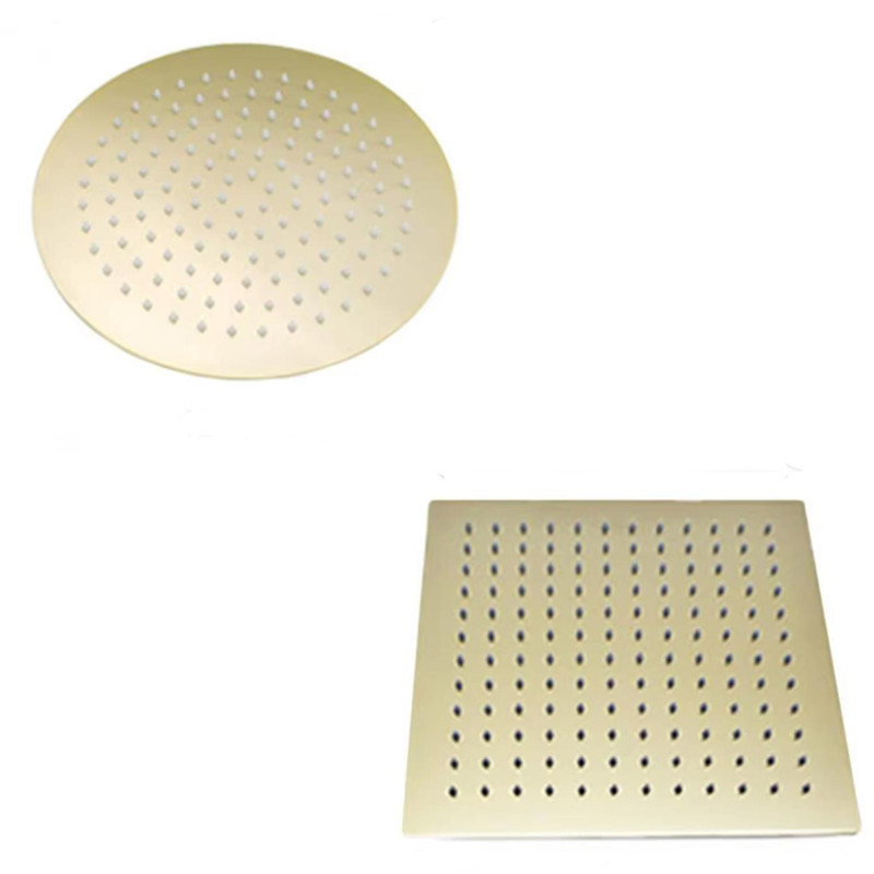 brushed gold 16 Inch Square Rainfall Shower Head Ultrathin Stainless Steel Shower Head Bathroom Top 