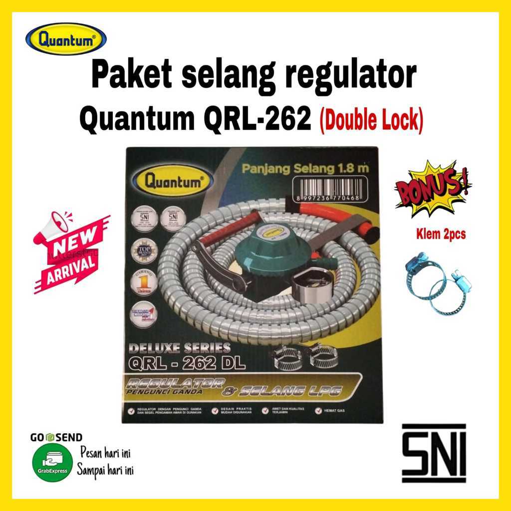 Paket Selang Regulator QUANTUM tekanan rendah QRL-252 / QRL-262 Double Lock / Regulator QUANTUM Doub