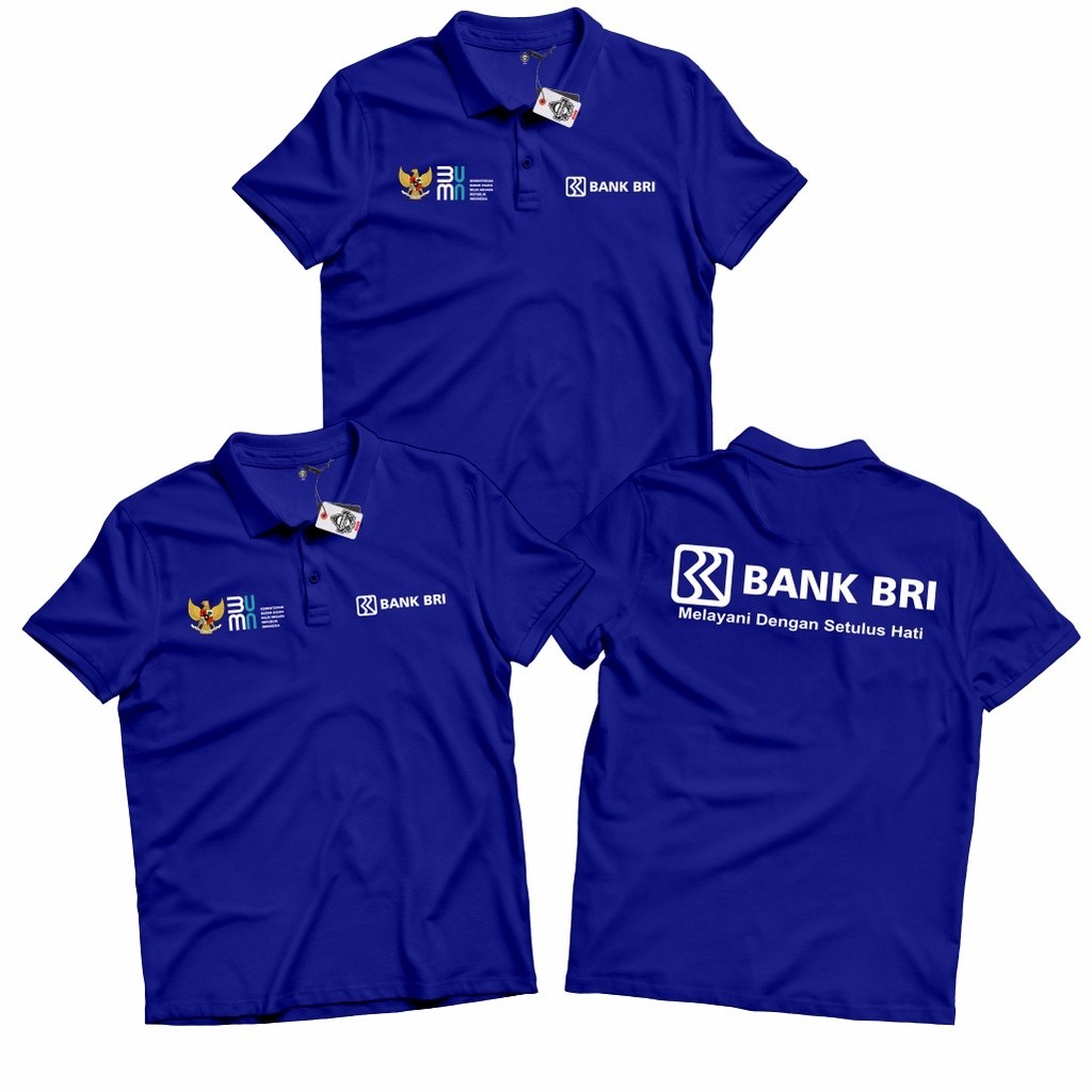PROMO Polo Shirt Pria Wanita Kaos Polo Kaos Kerah Distro Bank BRI Bank Rakyat Indonesia Seragam Kerj