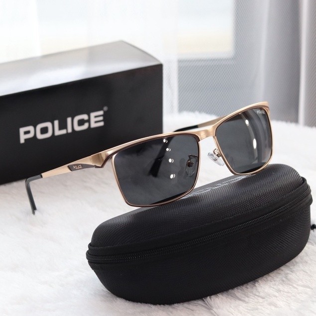 KACAMATA POLISE 7868 ELEGAN FRAME TITANIUM LENSA ASLI KACA POLARIZED ANTI PROTECTION PRIA.