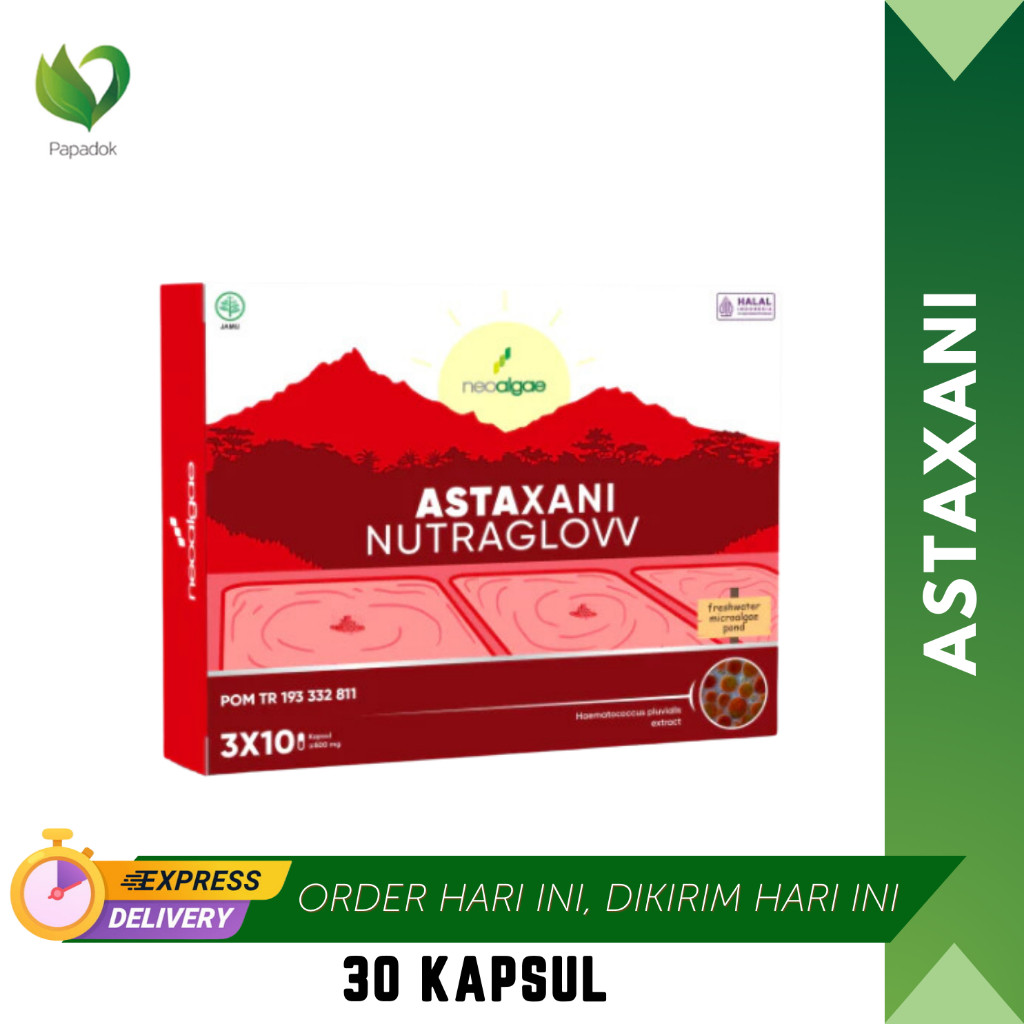 100% ASLI Astaxani Nutraglow Suplemen Astaxanthin 10mg Multivitamin Alami Mencegah Penuaan Dini