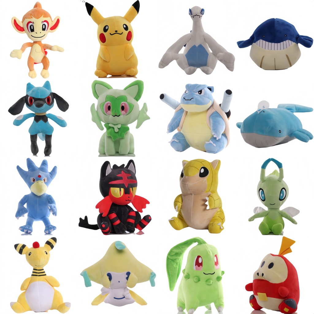 Pokemon Plushie Pikachu Plush Chikorita Fuecoco Lugia Stuffed Doll Charizard Wailmer Wailord Blastoi