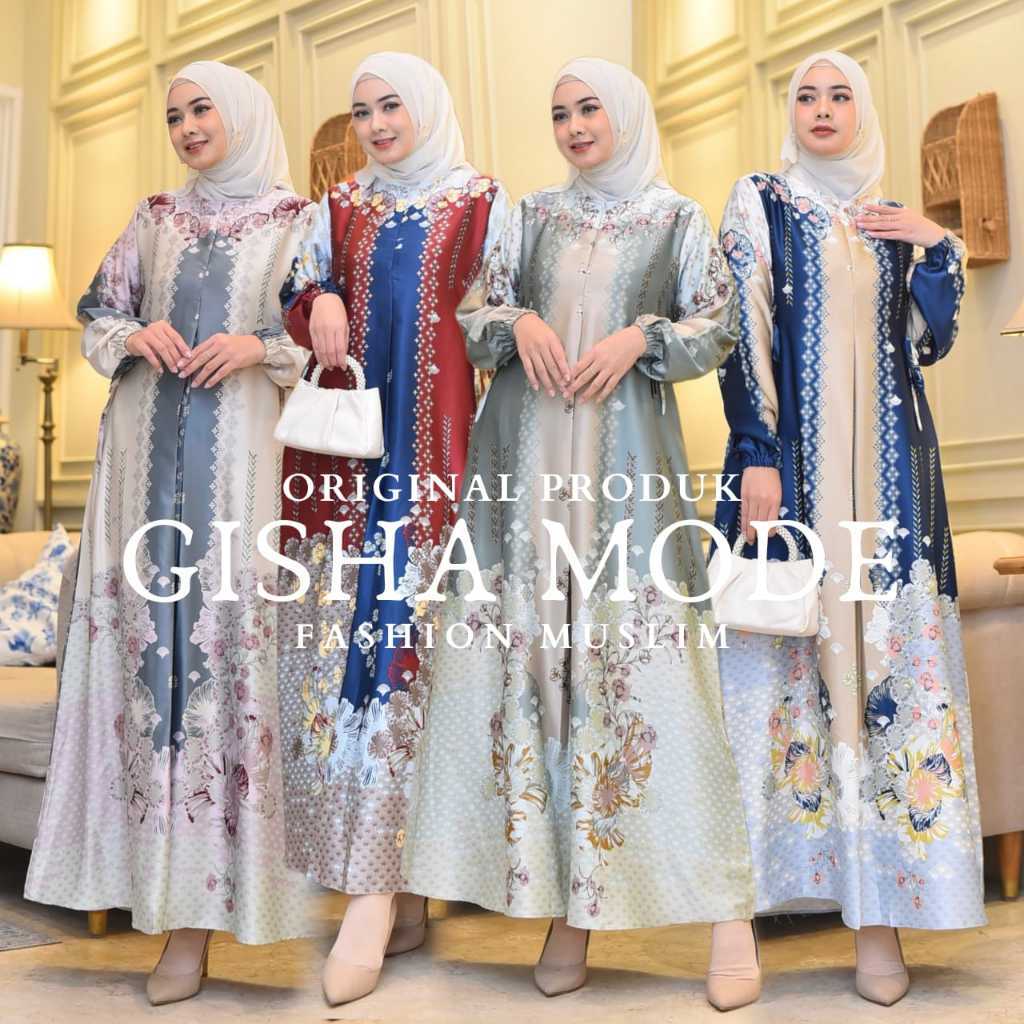 [KEKINIAN] Gamis MEDINNA Silk Premium Terbaru |Gamis Motif Bunga Terbaru | Gamis Motif Etnik Silk Pr