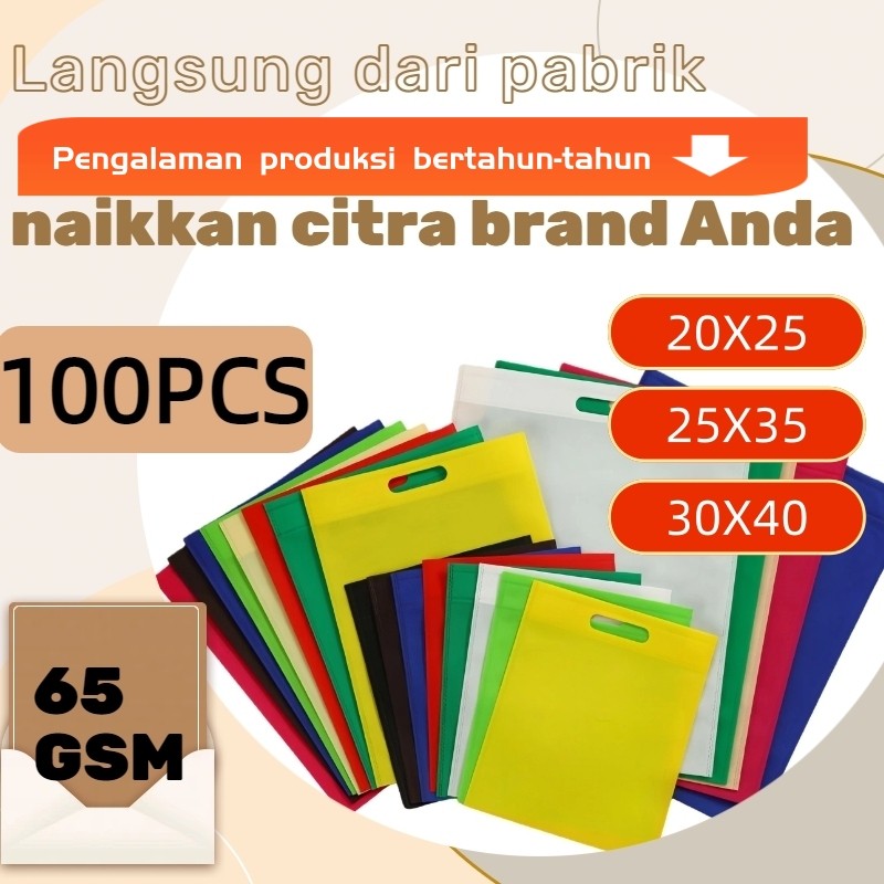 TAS SPUNBOND OVAL + SABLON CUSTOM,UKURAN 20*25 25*35 30*40