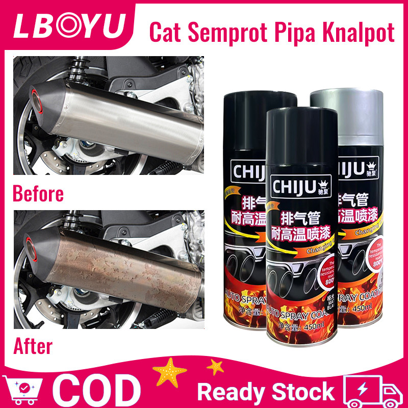 Tahan suhu tinggi 800°C 450ML cat knalpot anti panas untuk Mesin Knalpot kompor dll Cat Pilok