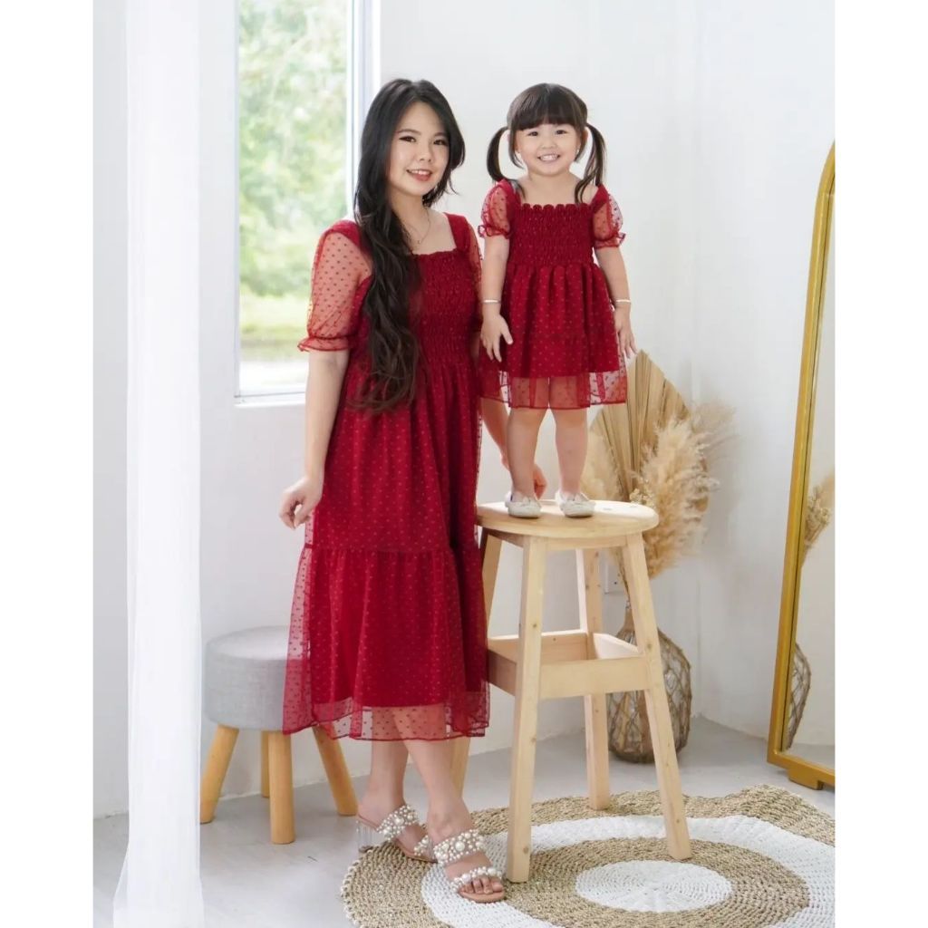 AURORA COUPLE DRESS CASUAL IBU DAN ANAK KOMBINASI TILE