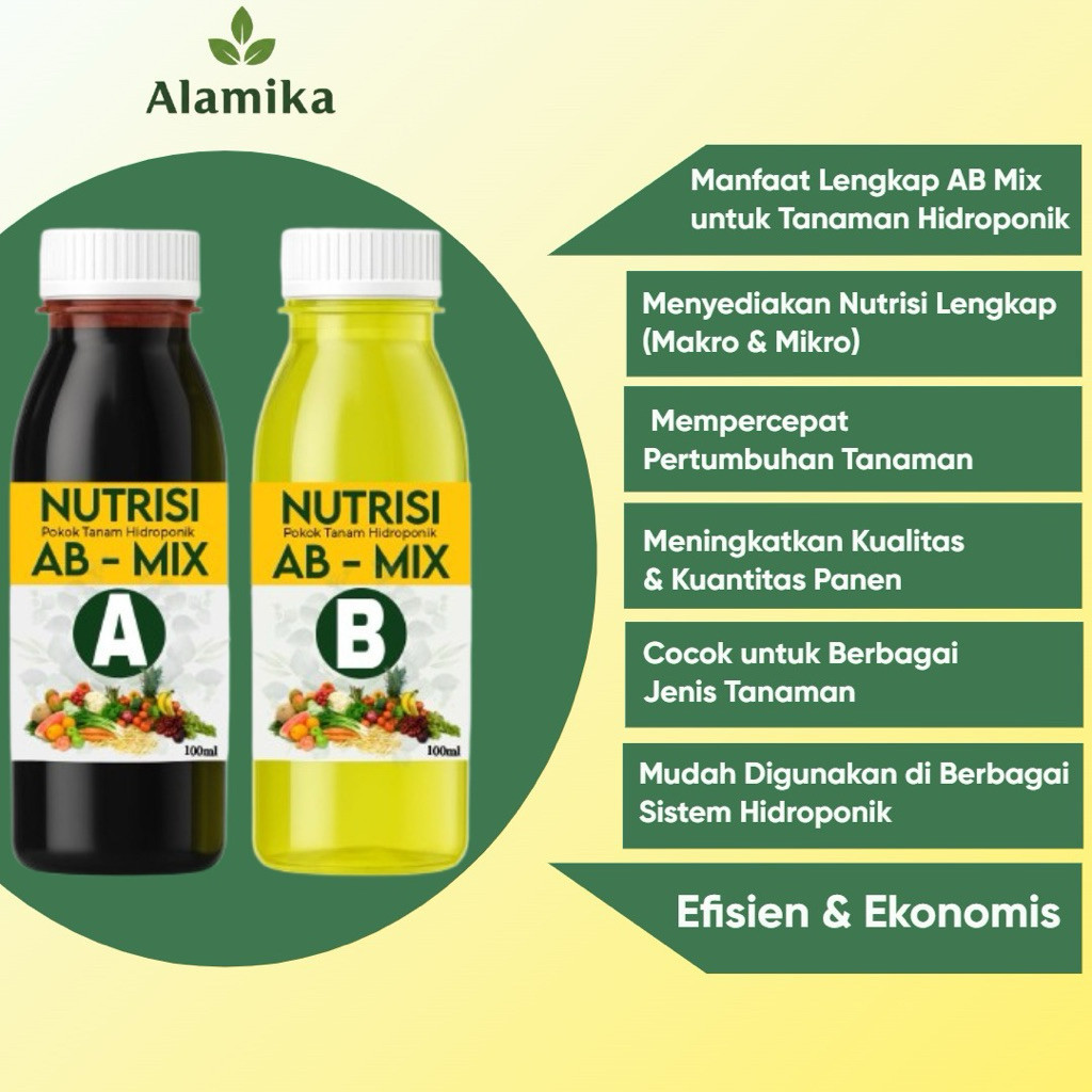 (ALAMIKA) Nutrisi AB Mix Cair Hidroponik – Pupuk AB Mix Sayur Daun