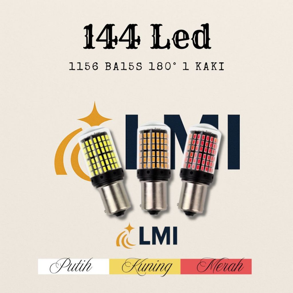 COD MALL Lampu 1156 BA15S BAU15S Led Sein / Sen Motor Mobil Mundur 144 LED Dajjal 12 Volt Bayonet Su