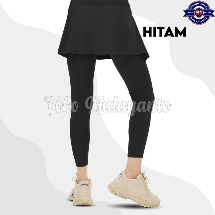Legging Rok Celana Olahraga Wanita 2in1 Sporty Bawahan Senam Casual Streach Melar Elastis Gym Sport 