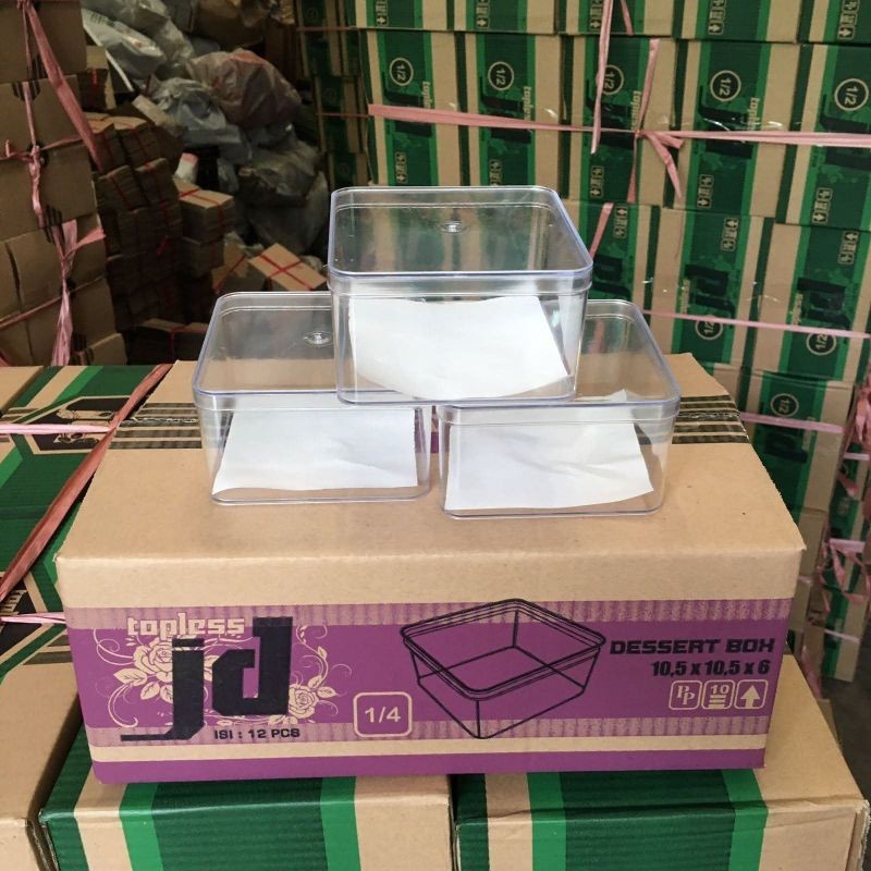 TOPLES NASTAR 1LUSIN. KOTAK 250G 250GRAM 250 GRAM PERSEGI MIKA PLASTIK KUE KERING MEREK JD LEBARAN