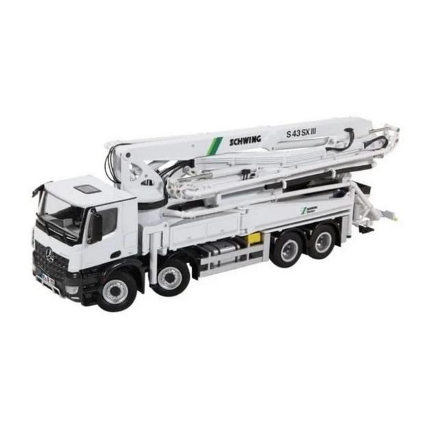 Diecast Alat Berat Truck Concrete Pump Schwing S43SX Diecast Mercedes Benz Arocs 8x 4