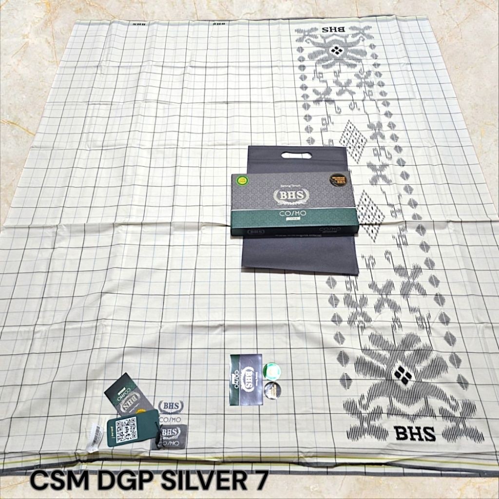 Sarung BHS Cosmo GOLD LTD, PRB (motif Kotak-kotak lawas) DGP SILVER, putih Polos, Hitam Polos, Bronz