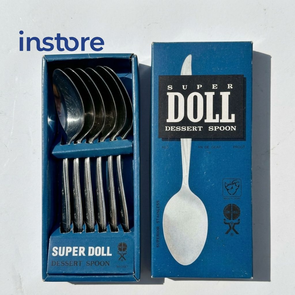 Super Doll Sendok Makan Stainless Steel Tebal Asli Set 6 Pcs 1/2 Lusin Model 403 Box