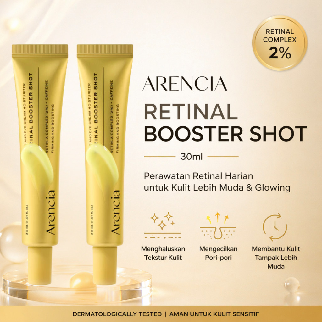 Arencia Retinal Booster Shot Serum 30ml Retin-A Complex Kafein Anti Kerut Mengecilkan Pori Haluskan 