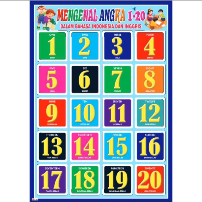 poster edukasi anak / poster huruf, angka, hijaiyah dll.