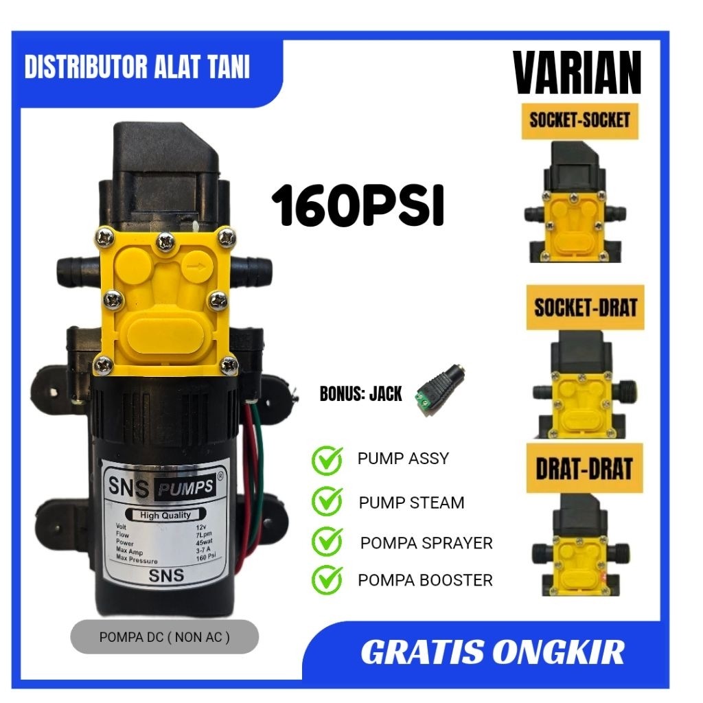 KLEPU.ID Dinamo Steam 12v 160psi Pump Assy Sprayer Elektrik Pompa Dinamo Steam Motor