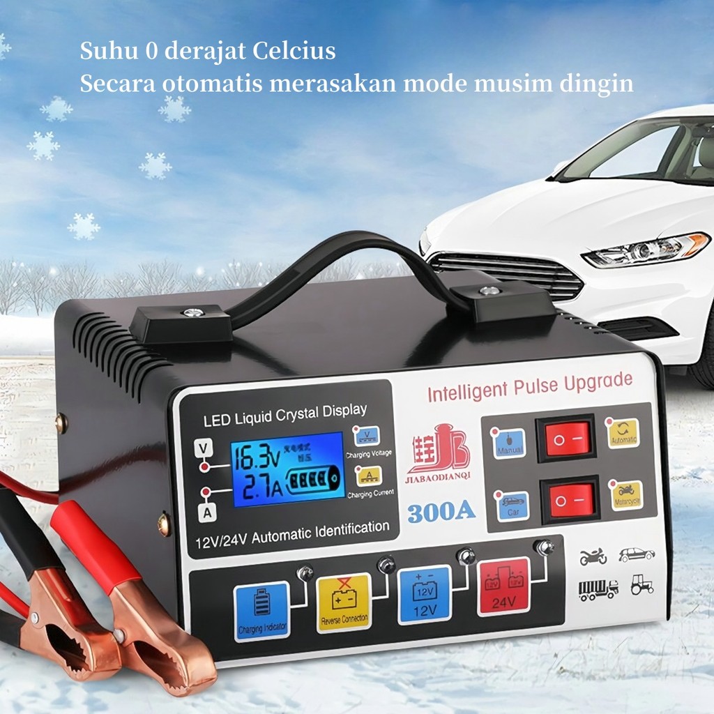 Charger Aki 12 Volt Otomatis Cas Aki Mobil Motor Casan Aki Terbaik 12V 2A B Aki Kering Aki Basah