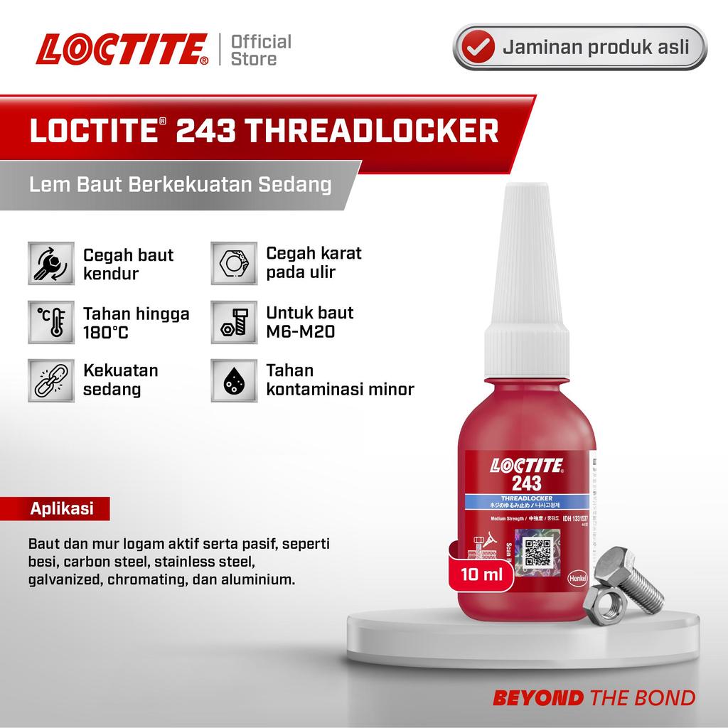 Henkel LOCTITE Threadlocker Lem Baut - 10ml