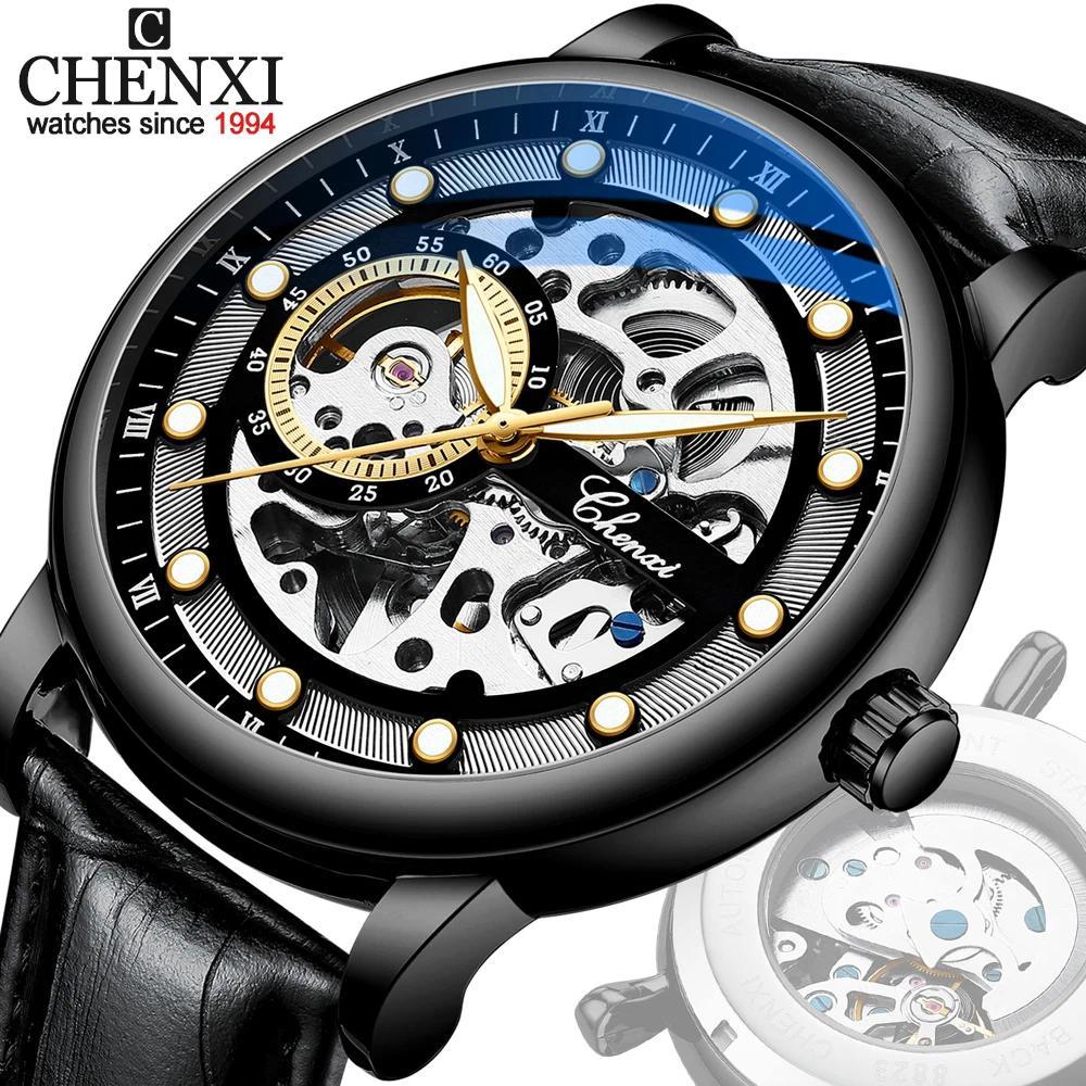CHENXI Automatic Mechanical Men Watches Business Waterproof Tourbillon Self Winng Wrist Watches Mens