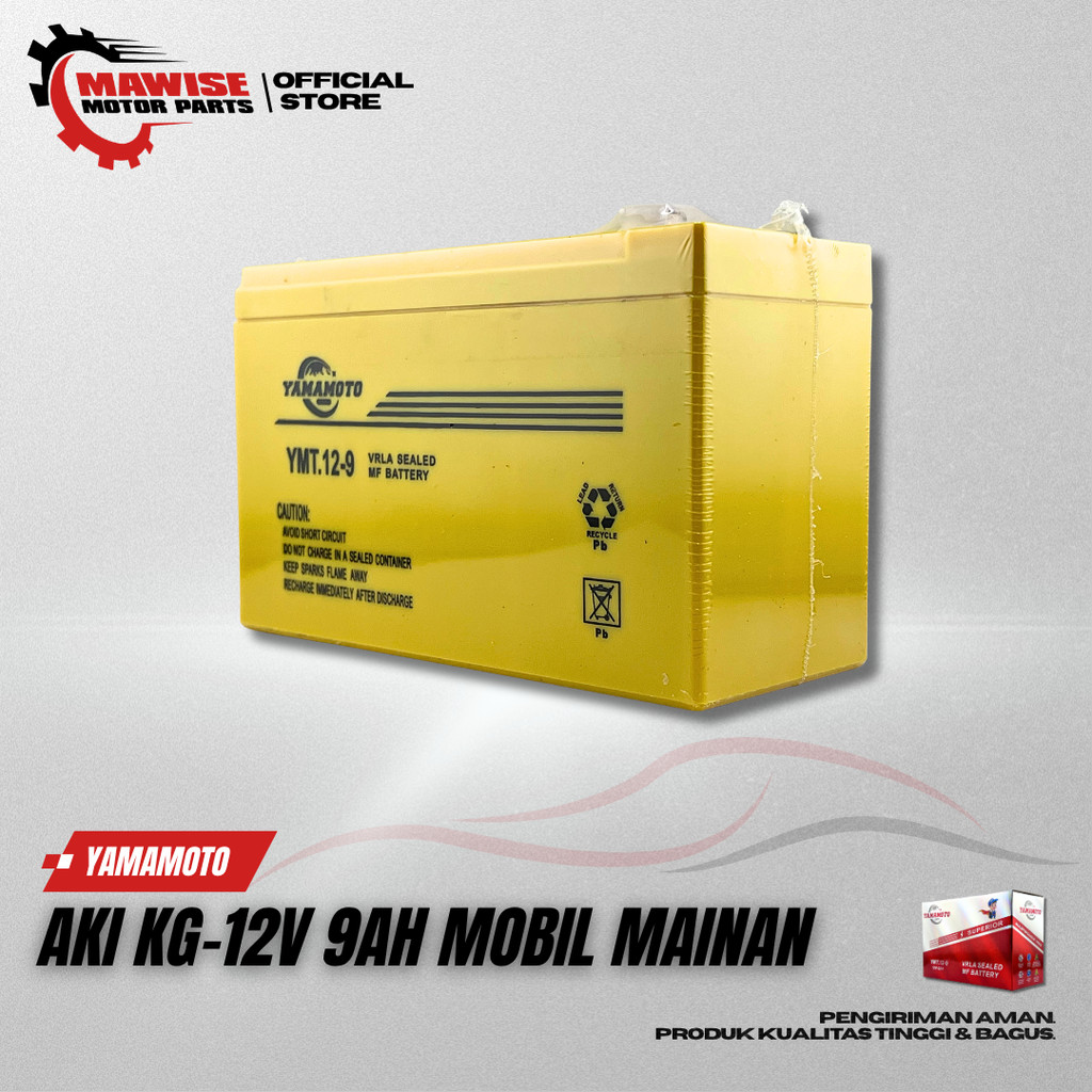AKI KG-12V 9AH MOBIL MAINAN YAMAMOTO - ACCU KERING VRLA UPS SPRAYER 12 VOLT 9 AMPERE