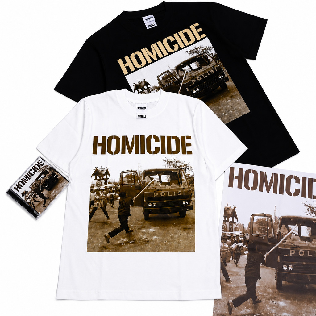 HOMICIDE - PATHOS - TSHIRT - BUNDLING CD - BLACK & WHITE