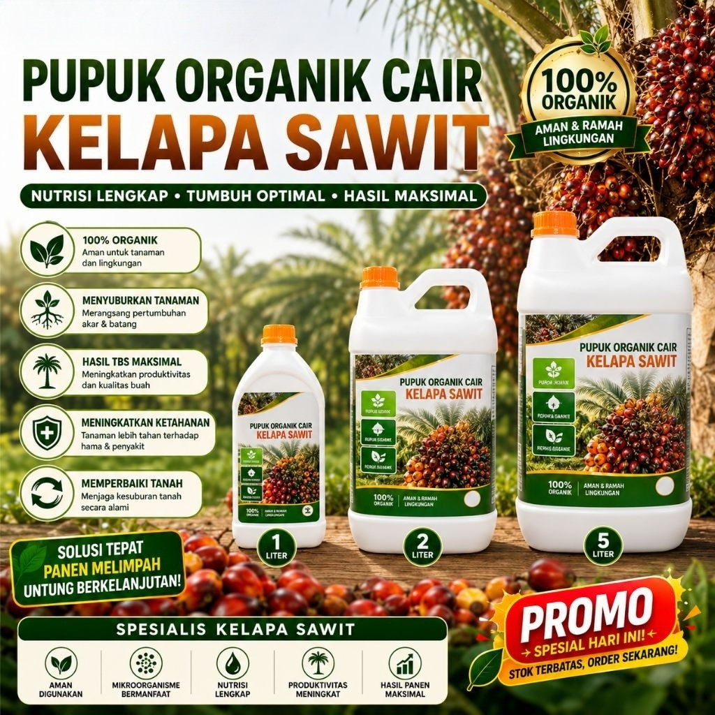 Pupuk Organik Cair Kelapa Sawit GDM 1L 2L 5L | Pupuk Sawit Cair Organik | Nutrisi Sawit | Anti Jamur