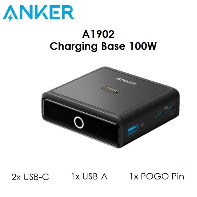 ANKER A1902 - ANKER 100W Charging Base - 3 Port USB and 1 Pogo Pin - Charger Terbaru dari ANKER