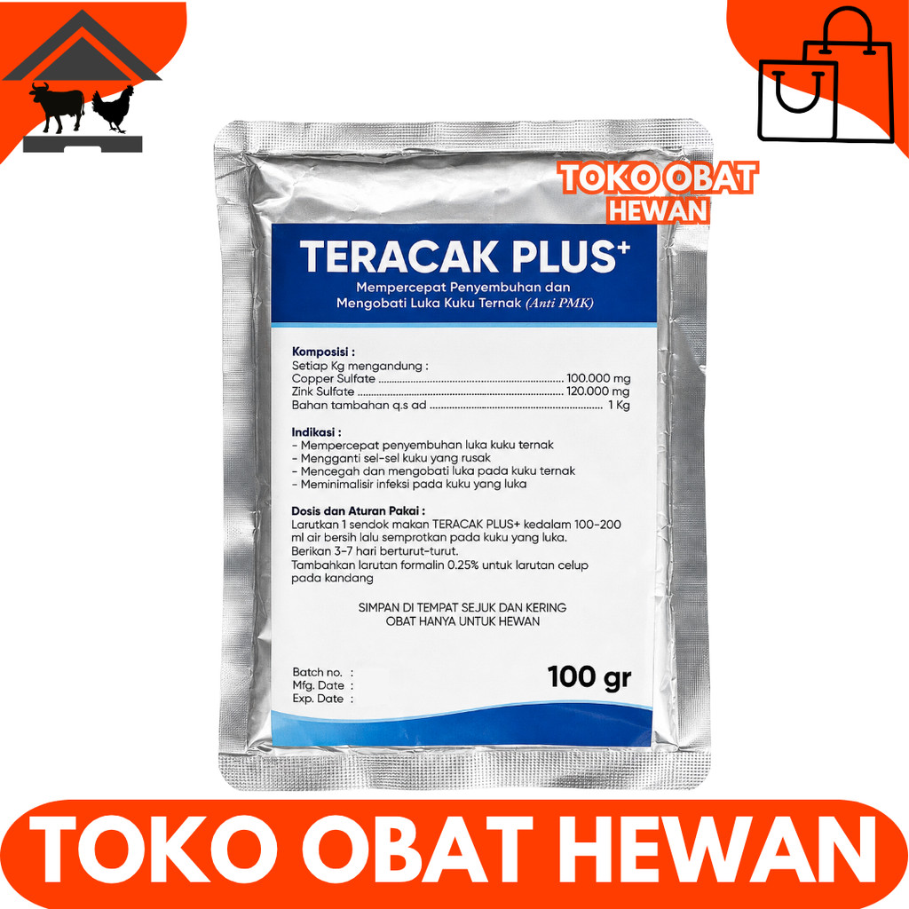 TERACAK PLUS 100 GRAM - Obat Luka kuku Sapi Kambing PMK - Obat Kuku Sapi Pincang Laminitis