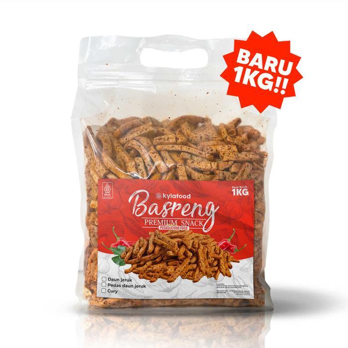 Kylafood Basreng Pedas Daun Jeruk Ukuran 1000g - BASRENG 1KG