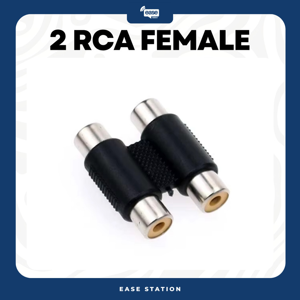 2 RCA FEMALE KONEKTOR SAMBUNGAN KABEL AUDIO VIDEO ADAPTER RCA COUPLER