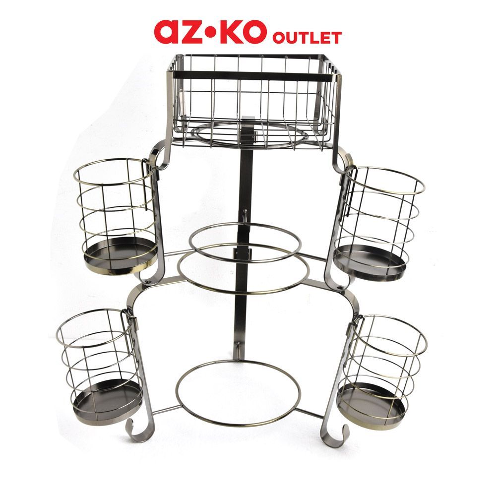 AZKO Outlet Krischef Tempat Peralatan Masak Besi 7 Susun - Bronze Cooking Set Kitchenware Alat Dapur