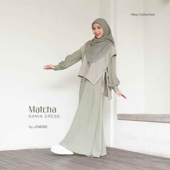 TERLARIS,,  Dania Dress | Gamis Vest by Jamise Syari - Matcha, XS