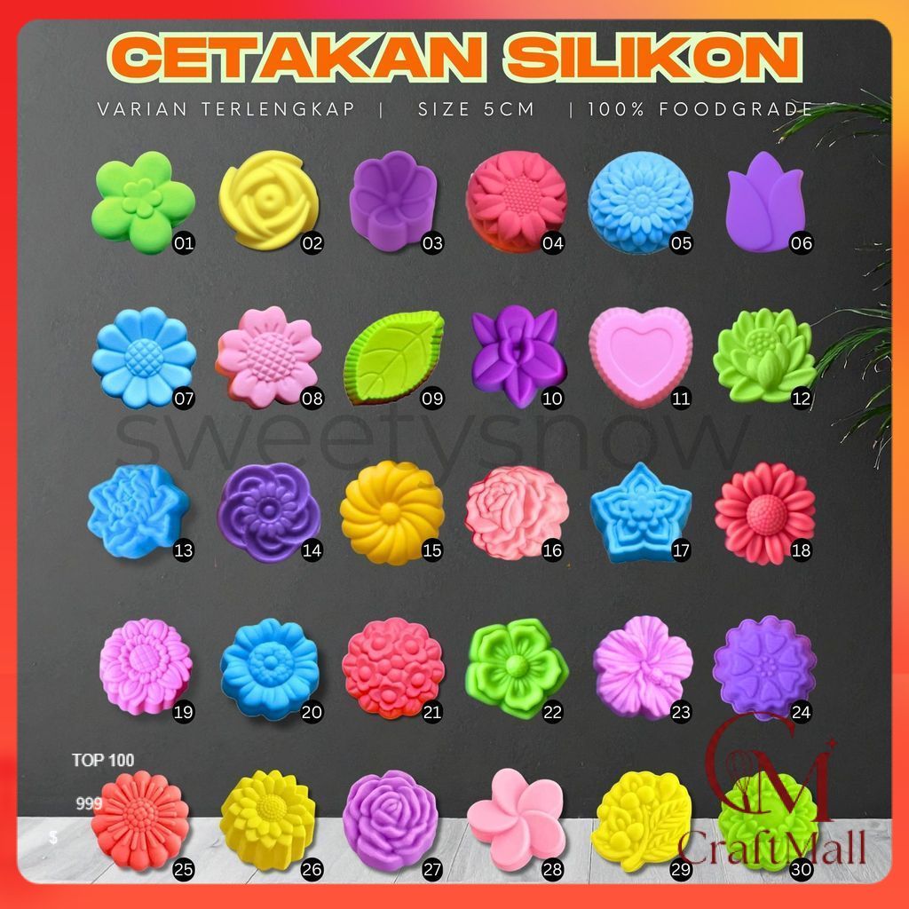 [1pc] CETAKAN SILIKON PUTU AYU / CETAKAN TALAM / MOLD SABUN  / CETAKAN KUE MUFFIN / CETAKAN KARET MA