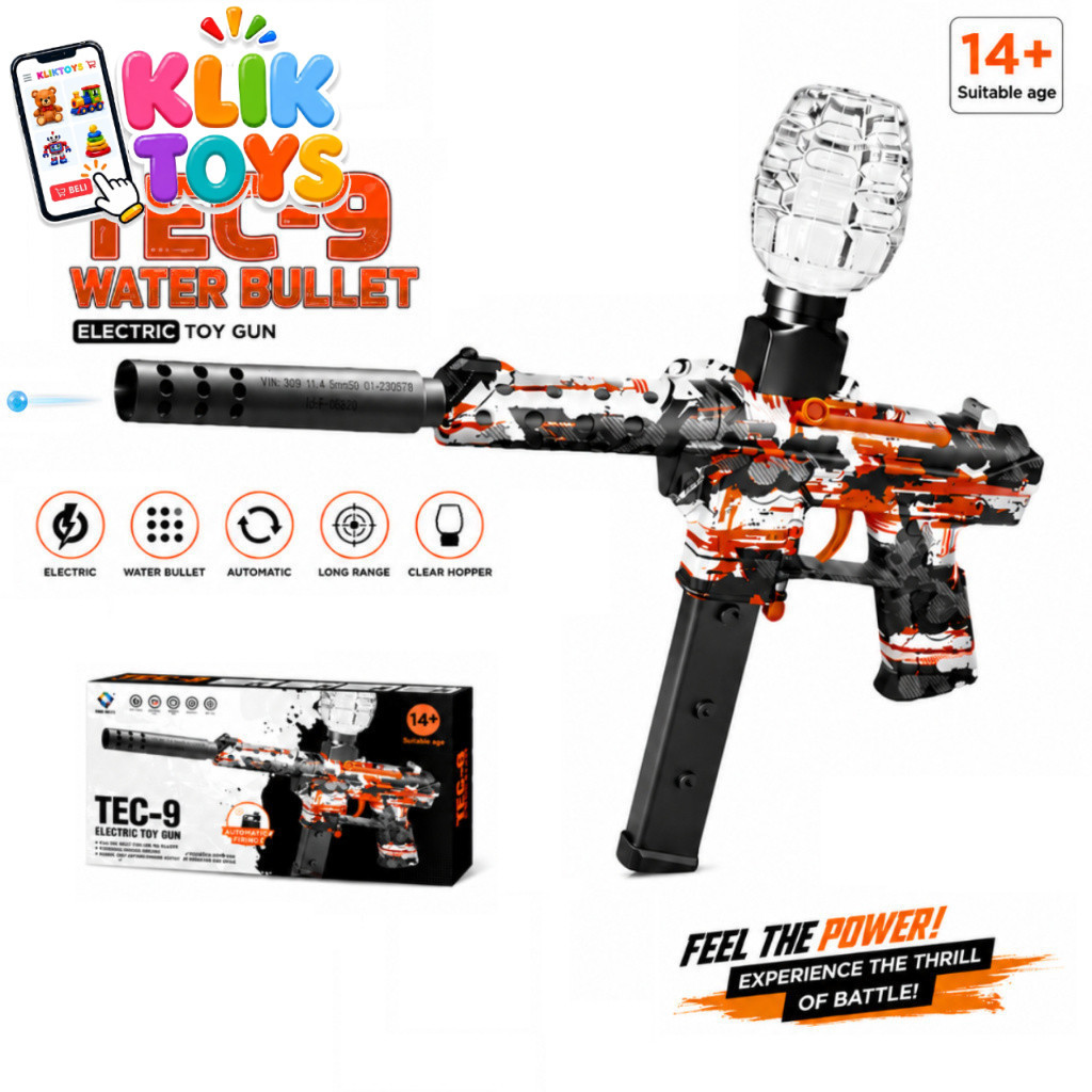 KLIK TOYS BTC-3039 TEC-9 ELECTRIC TOY GN Mainan Pelontar Gel Elektrik Untuk Hobi Target Remaja